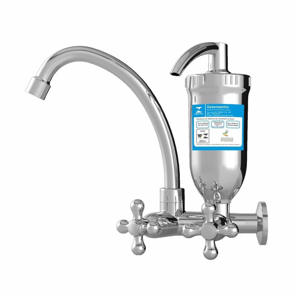 Torneira de Cozinha Com Filtro de Parede ABS Com Bica Móvel Cromada C33