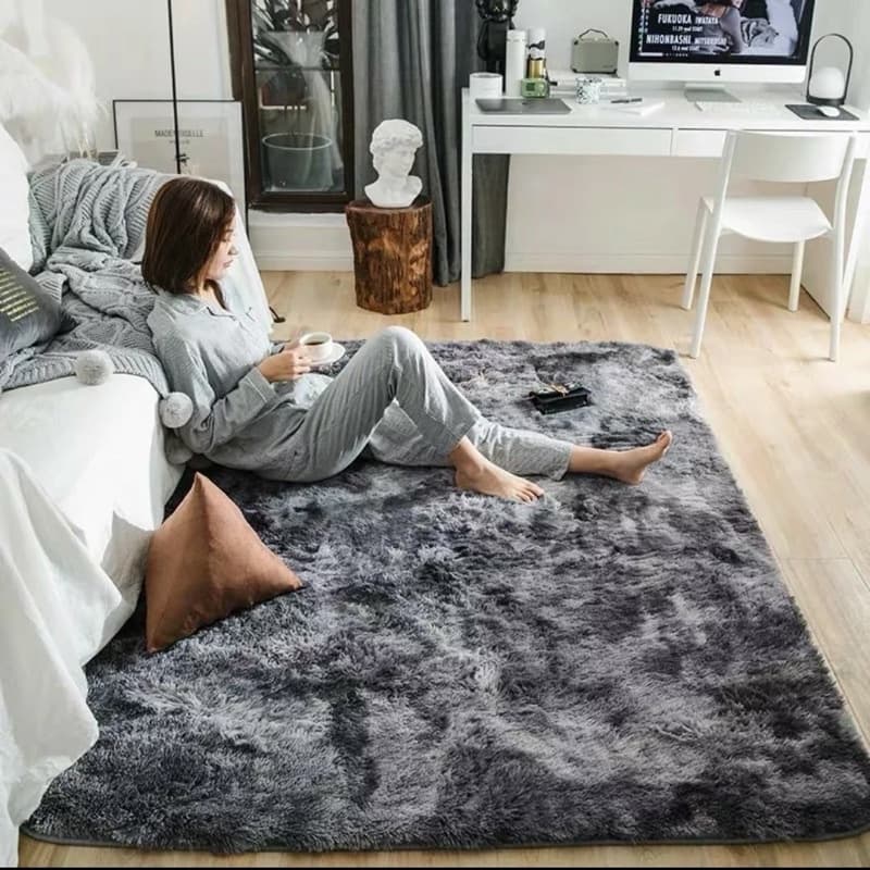 Tapete sala cinza mesclado peludo shaggy felpudo 2,00x1,40 Promoção