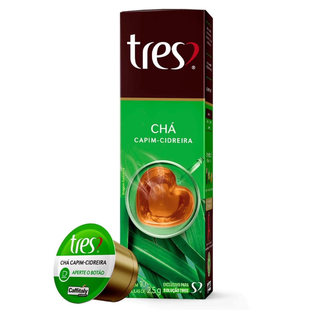 10 Capsulas Tres Coracoes, Cha Capim Cidreira