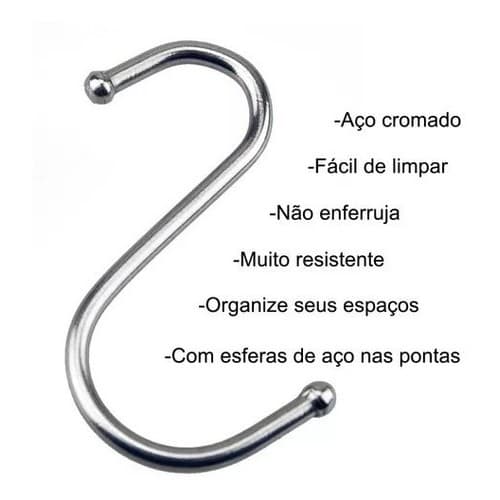 5 Ganchos em s Para Vasos De Parede  macrame horta e Jardim Vertical  aço inox 10cm