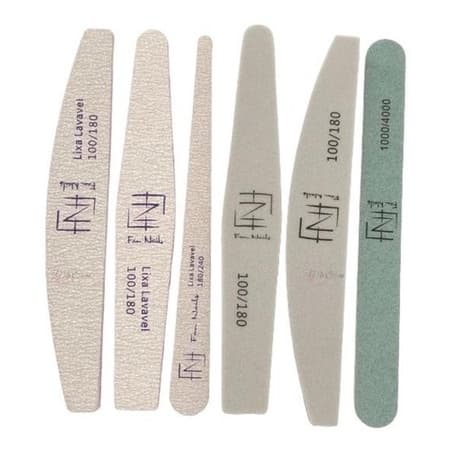 Kit Lixas De Unhas 6 Unidades Ergonômica Profissional - Fain Nails