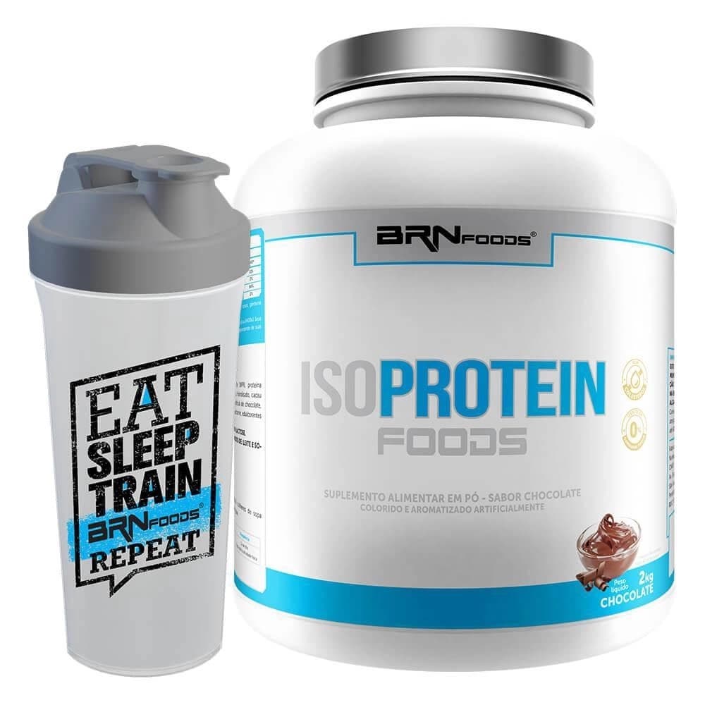 KIT Whey Protein Iso Protein 2kg + Coqueteleira 600ml - BRN FOODS - Proteínas Isoladas