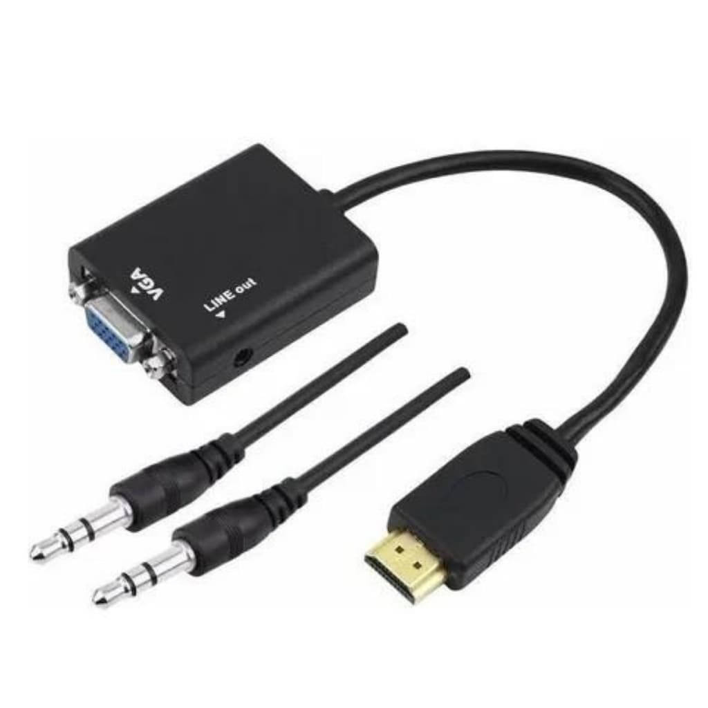 10 Hdmi Vga Com Áudio P2 Conversor Adaptador De Vídeo Atacad
