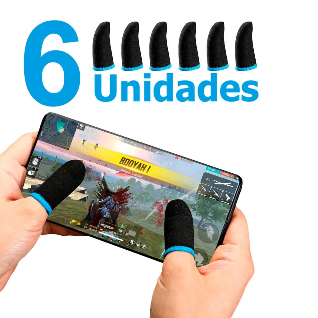6 Unidades de Luva de Dedo Anti-Suor Para Celular Jogos FPS Free Fire Pubg Mobile Call Of Duty