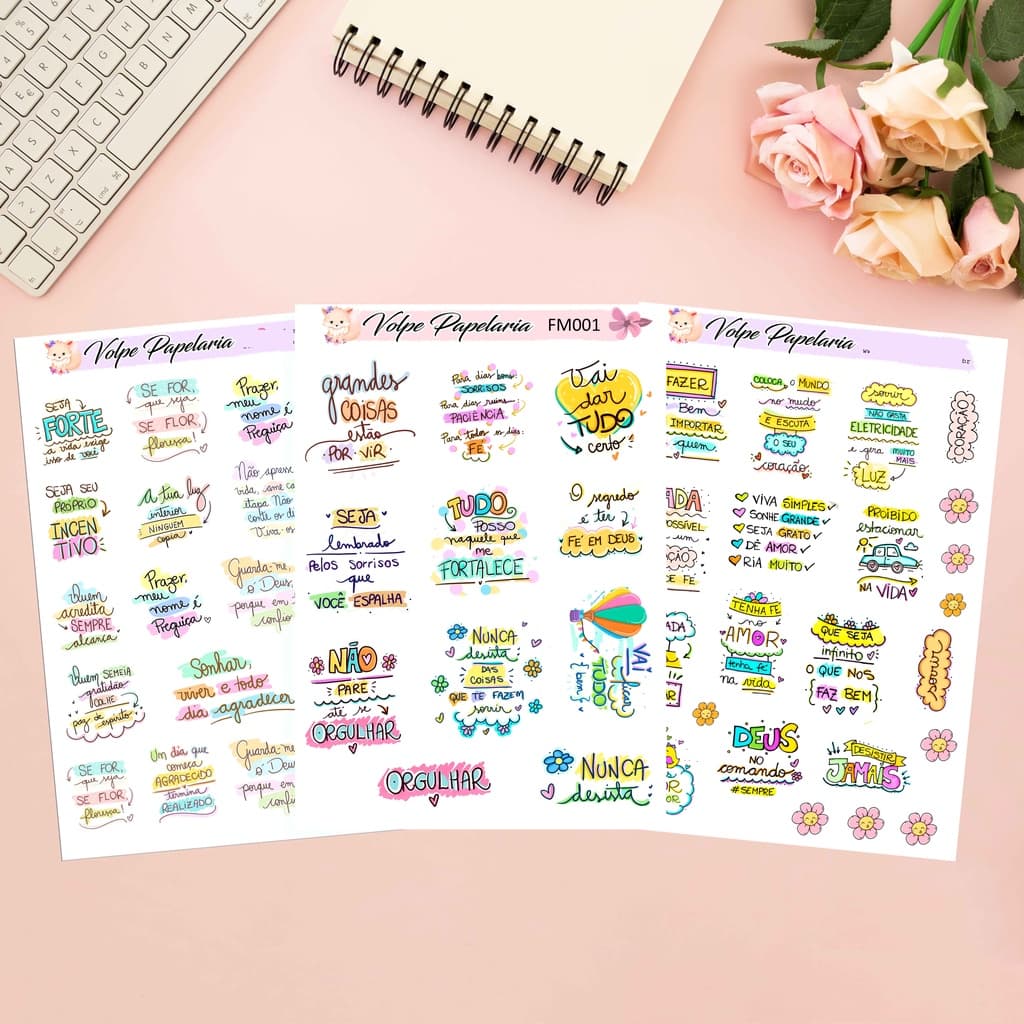 Adesivo frases motivacional (17 opções para escolher)  decoração de planner, agenda, scrapbook,bujo