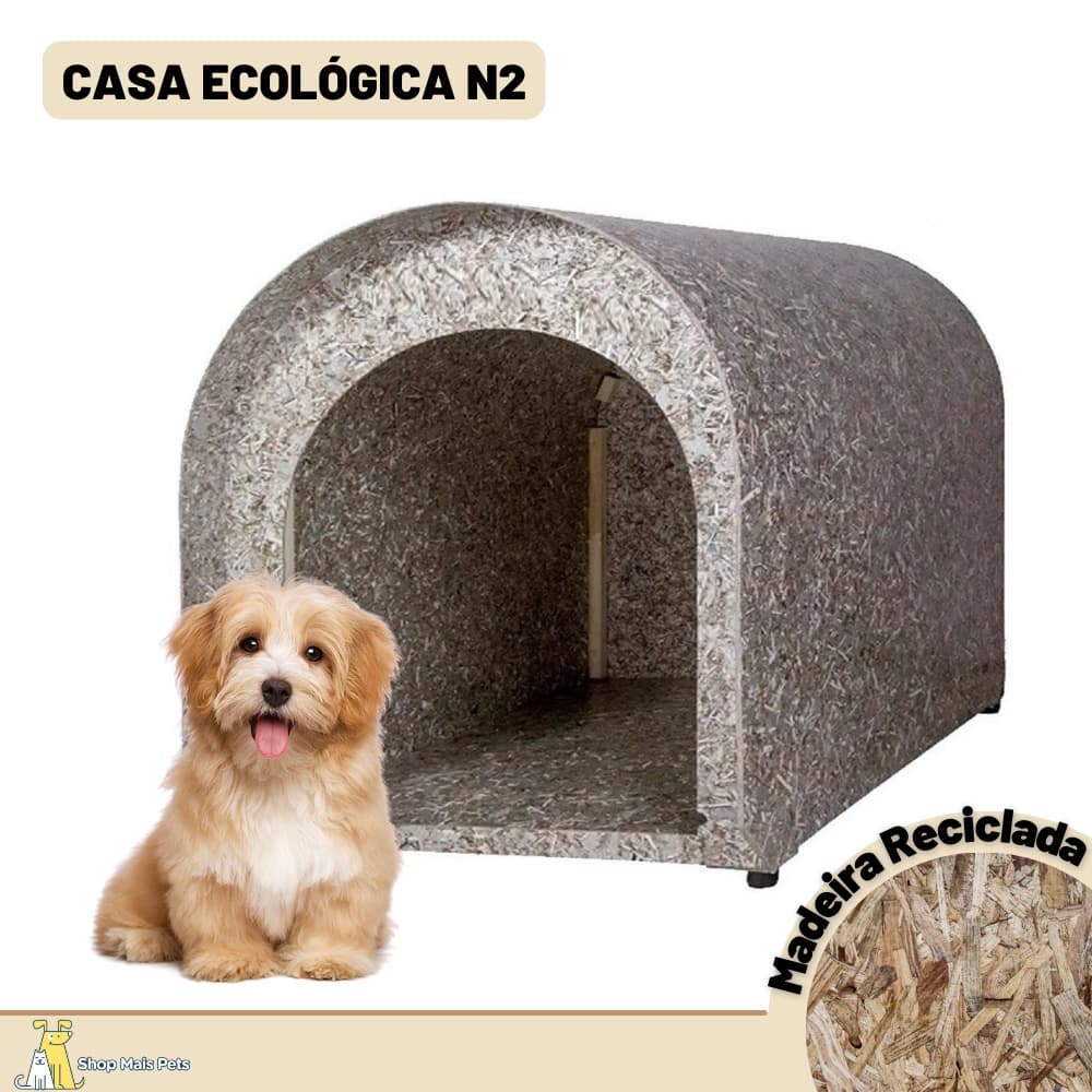Casinha Casa De Madeira Cachorro Cães N2 Ecológica Pet Médio
