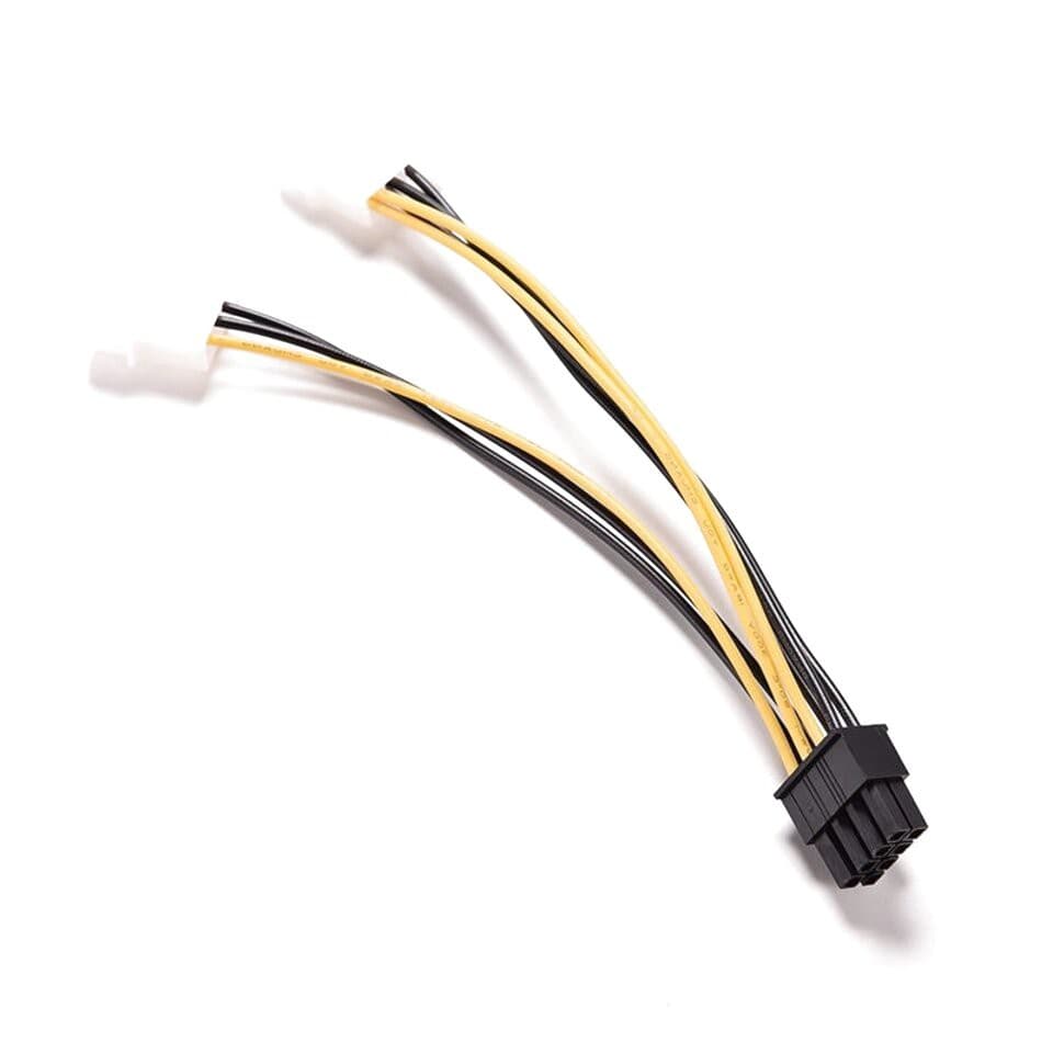 Cabo Adaptador De Energia Para Pci-e 8 Pinos. Plugs 2x Molex IDE-ATA para 1x PCI-E 8 pinos. Tamanho 0,8cm. Cabo Adaptador ATX 8P C3 TECH