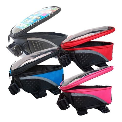 Bolsinha Porta celular para Quadro Bicicleta Suporte Bike colorida