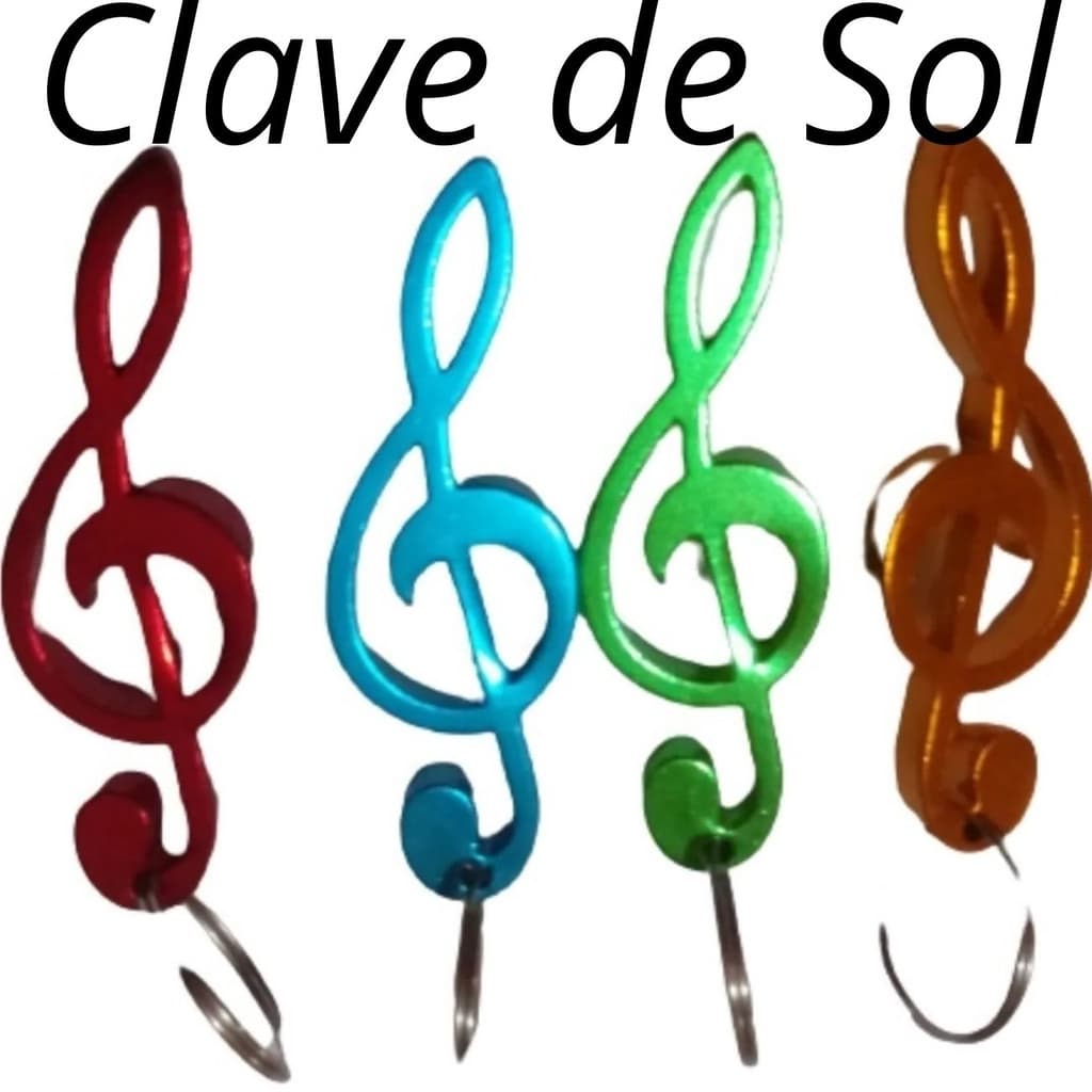 12 Chaveiro simbolo Nota Musical Clave De Sol Em Aluminio