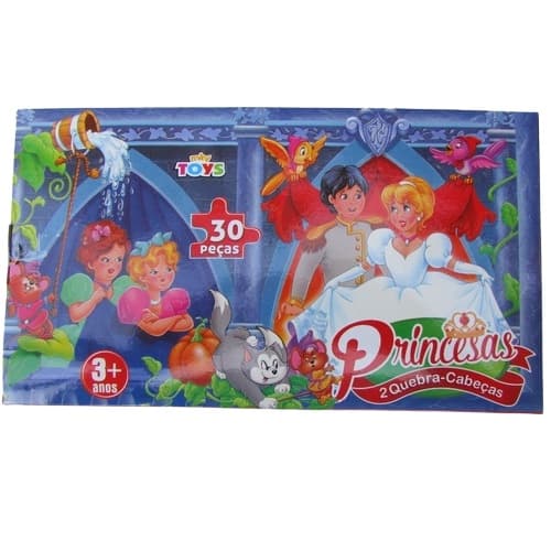 Kit 03 Quebra Cabeça C/30 Peças Princesas Com 2 Quebra Cabeças / Obs: Cada Unidade Contém  2 Quebra Cabeças