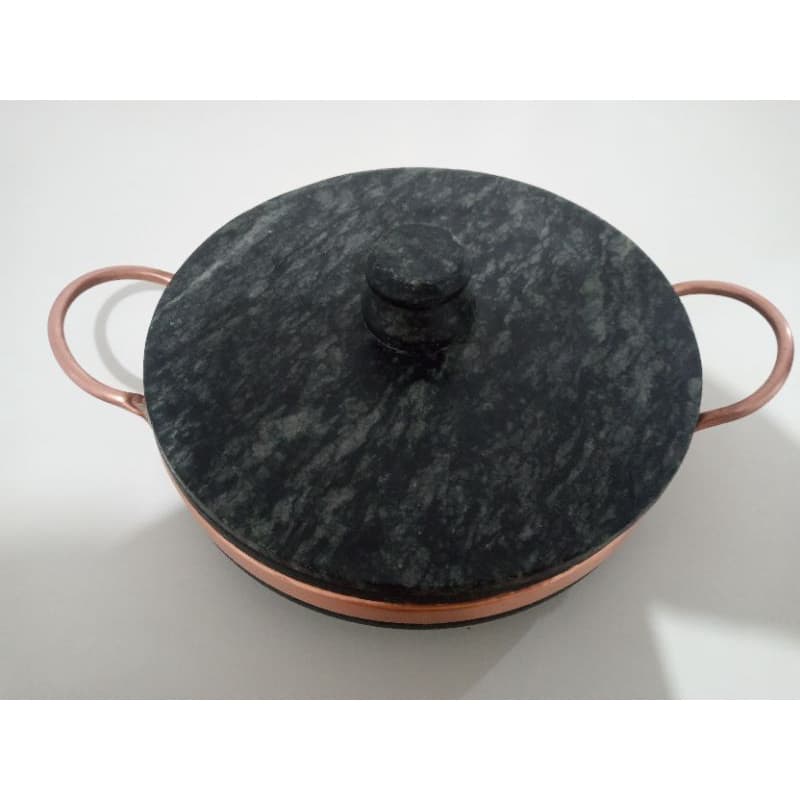 panela de pedra com alça de cobre 1200ml