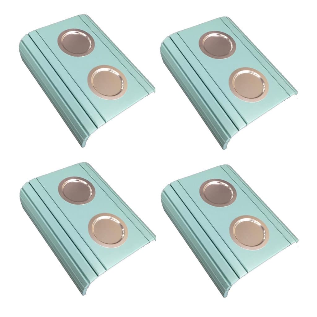 Kit 04un Esteiras Para Braço De Sofá Porta Copos Azul Bebe