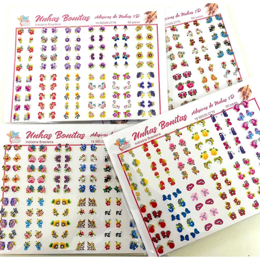 960 Adesivos para Unhas 3D Pedras Artesanais