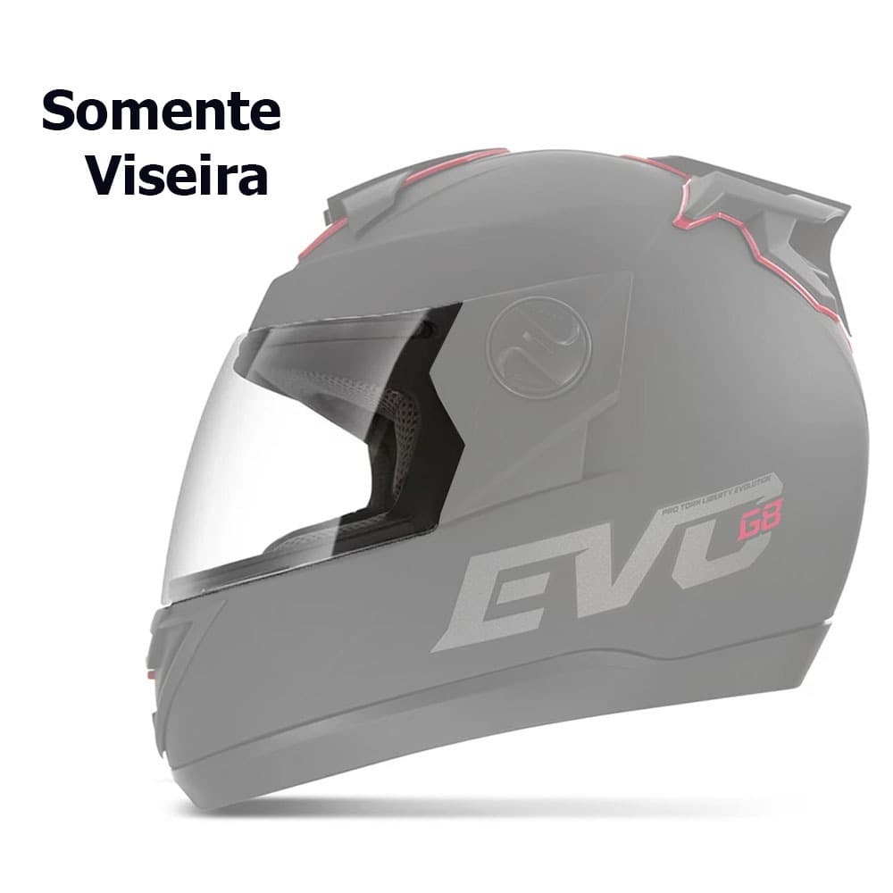 Viseira Cristal 2,0 mm Pro Tork Para Capacete 788 Evolution G4 G5 G6 G7 e G8