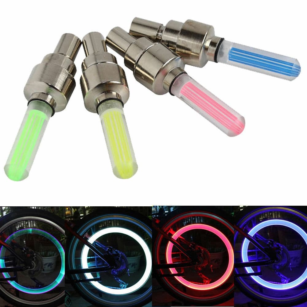 2pcs Lâmpada Led Flash Válvula Do Pneu Da Roda Tampa De Luz Para O Carro Da Bicicleta Da Motocicleta