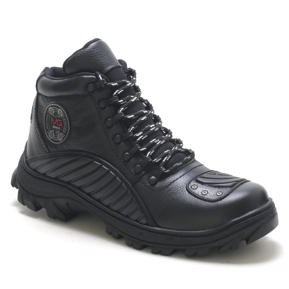 bota cuturno motociclista em couro legitimo e solado de borracha e inteiro costurado Ducat MG Brasil