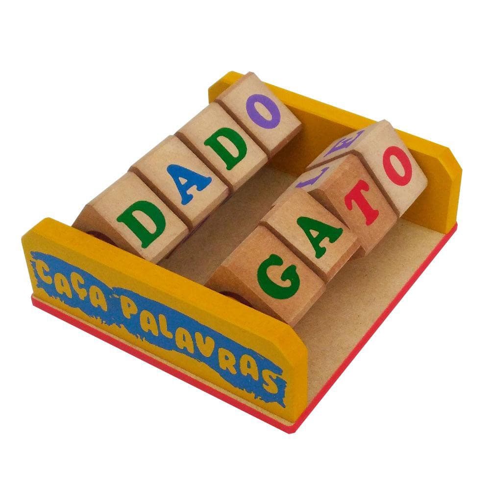Caça Palavras de Girar em Madeira Sílabas Giratório  Brinquedo Pedagógico Educativo Alfabetização