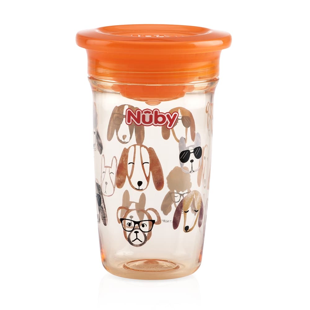 Copo Treinamento Infantil 300 ml Tritan Antivazamento Laranja Nuby +12M Nb10443.108