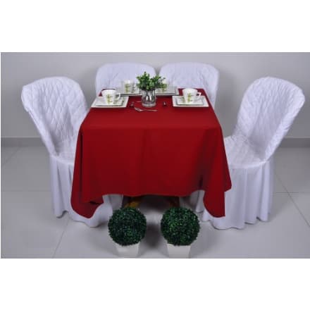 02 Toalha De Mesa Quadrada 1,50x1,50 Em Oxford Com Bainha Para Festa Buffet