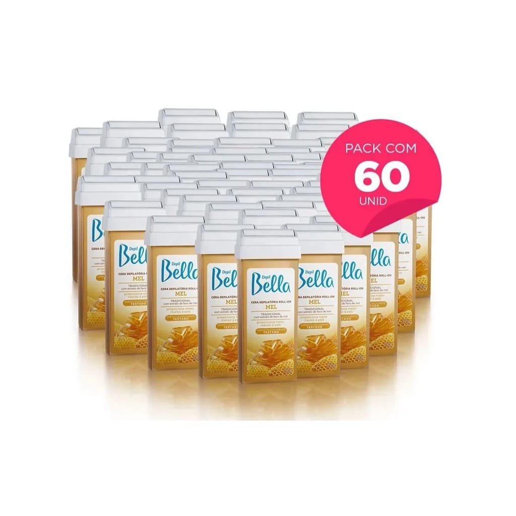 Kit C/ 60 Refil Cera Roll-on 100g Depilação Depil Bella P