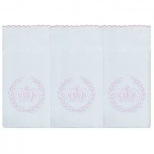 Kit 3 Fraldas de Ombro Bordada Realeza Coroa Rosa Floral Tecido Toalha Fralda Dupla 100% Algodão