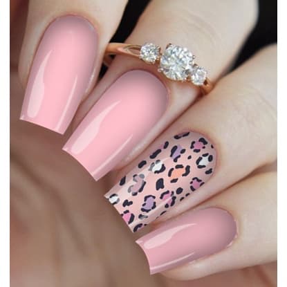 Películas De Unhas Cartelinha Com 12 Unidades Oncinha Rosa Md:01 | Decoração De Unha | Adesivo De Unha | Acessórios De Unha.