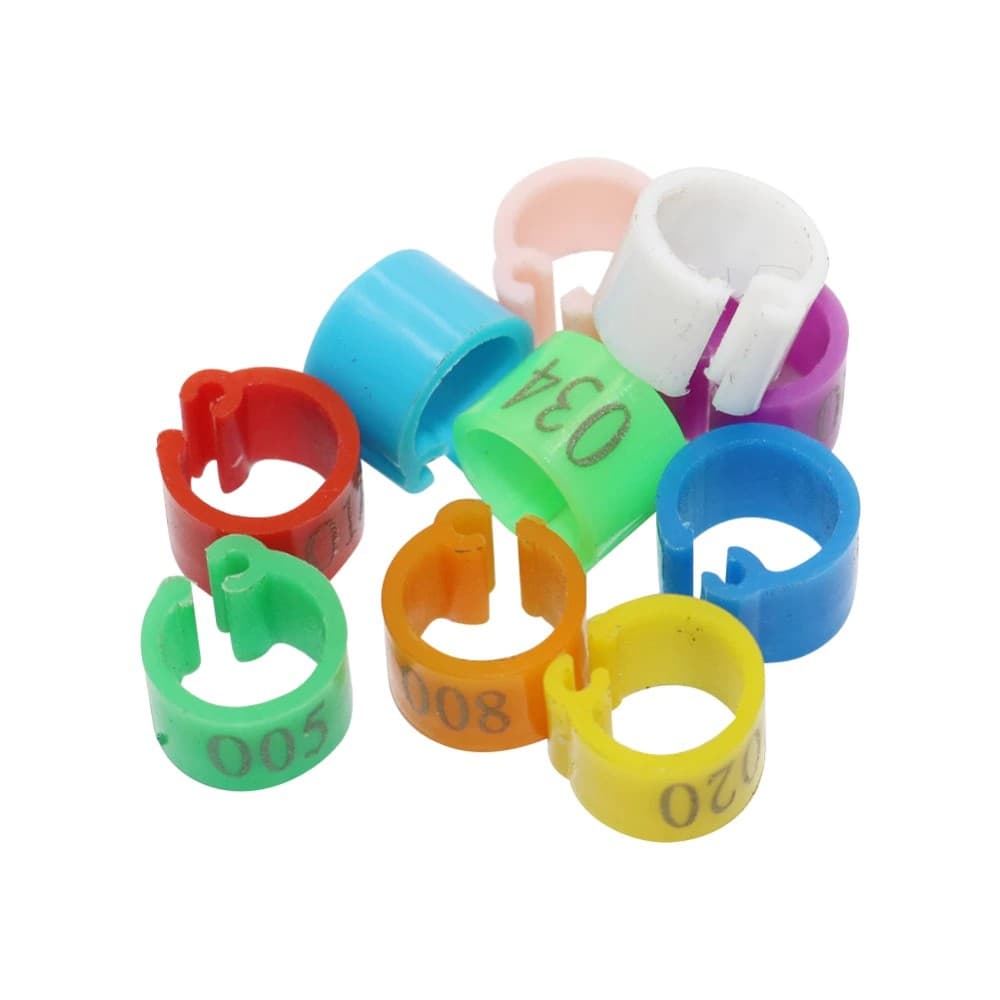 100 Peças De Diâmetro Interno 6mm Anel De Perna De Pombo Com Número NO . 001 ~ 100 Clipe De Pé De Pássaro