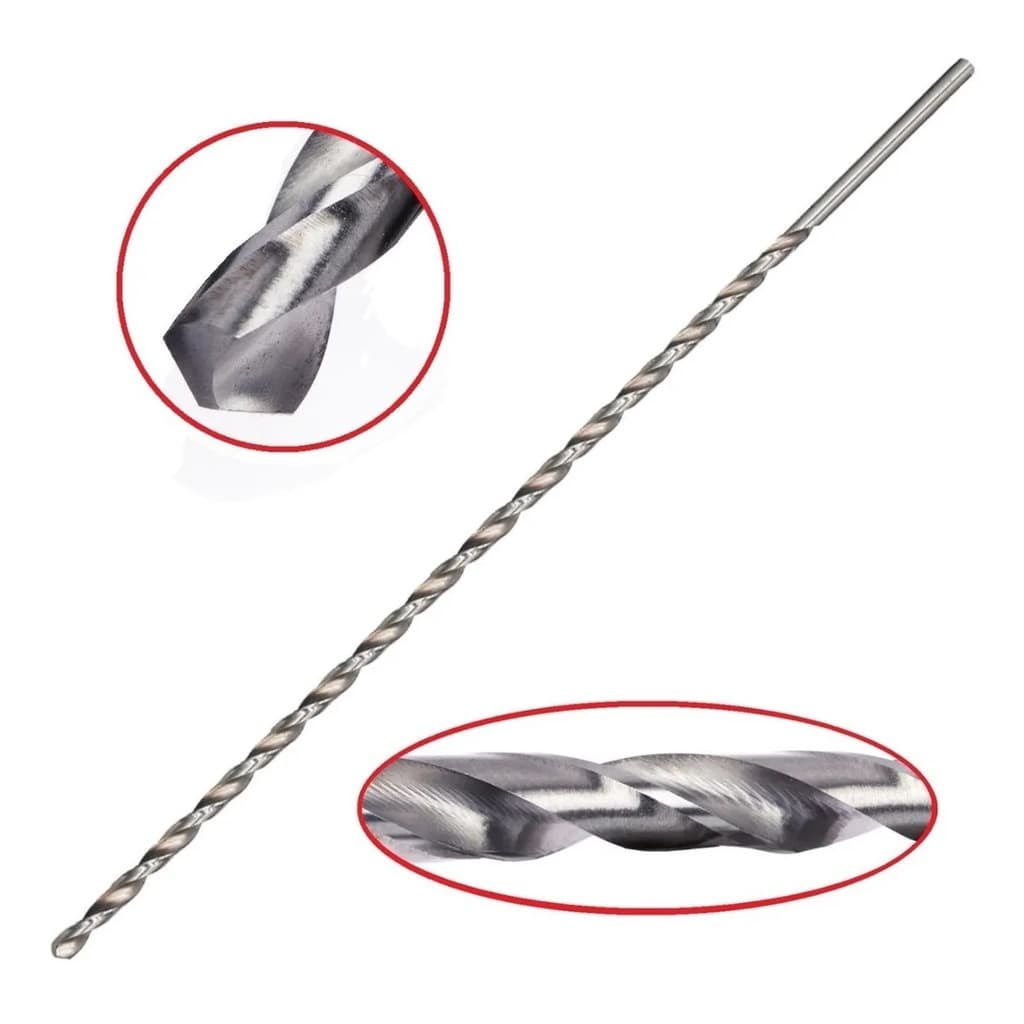 broca HSS aço rápido extra longa bitola de 5,0 mm e comprimento total de 300 mm ( 30 cm )
