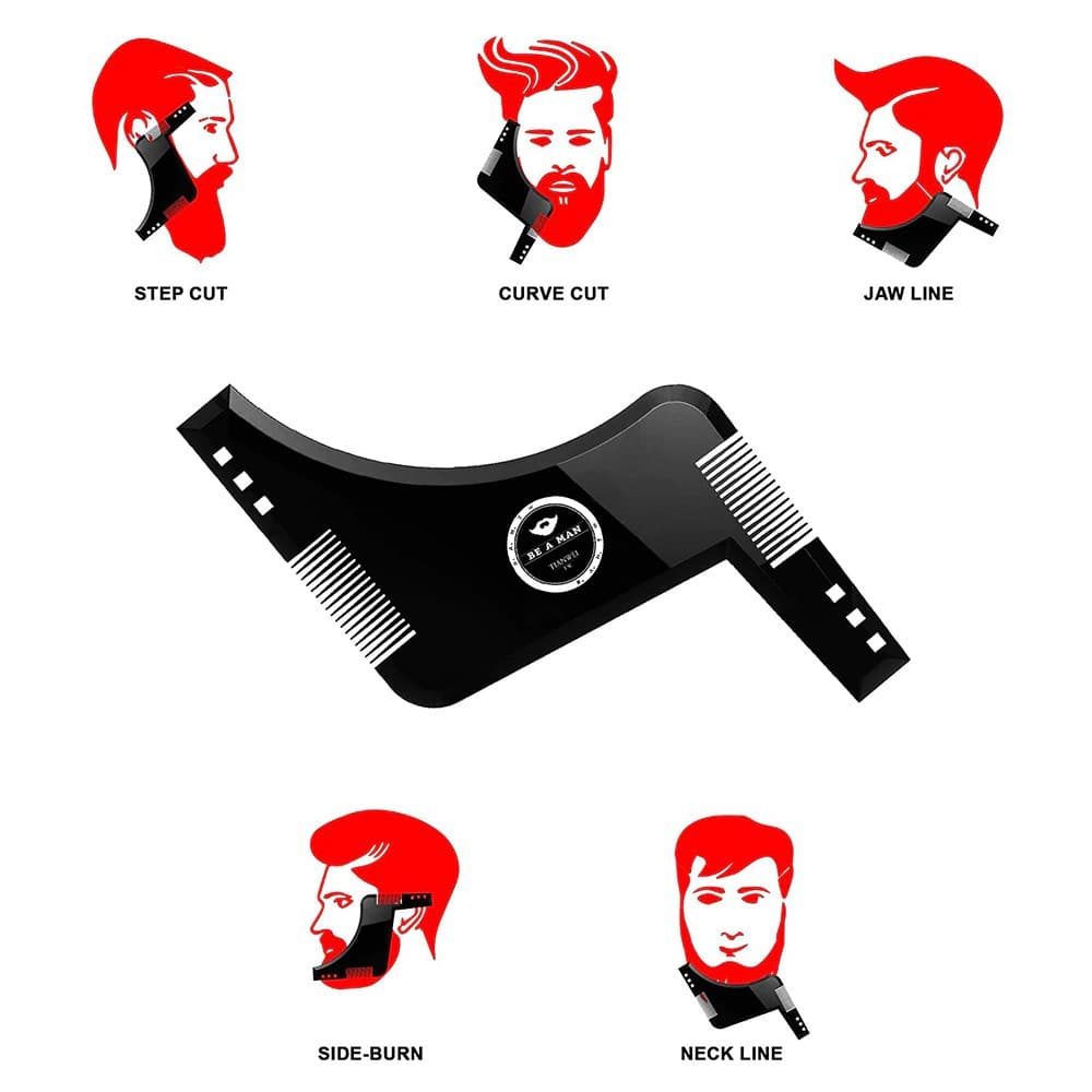 Molde/Estêncil Para Modelar Barba/Pente Barbeiro Symmetria