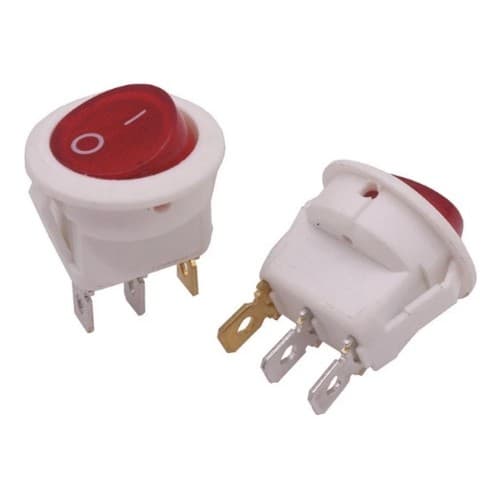 Chave Botão Redondo Gangorra Liga Desliga Branco Com Led