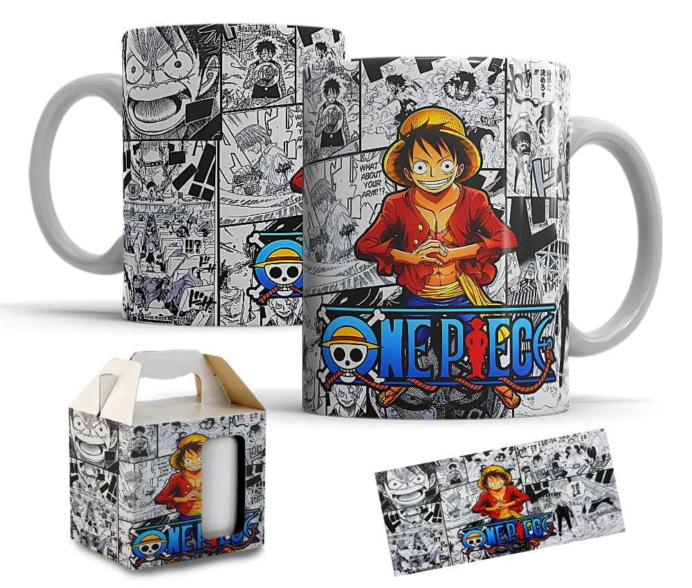 Caneca One Piece de porcelana com caixinha Mod. 05