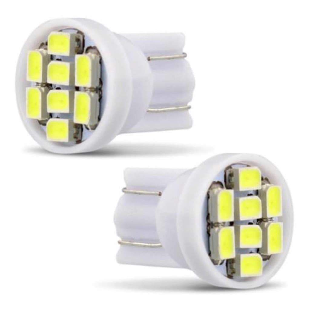 Lâmpada Led T10 Lanterna Meia Luz 8 Leds Branco Diversos Carros Unidade
