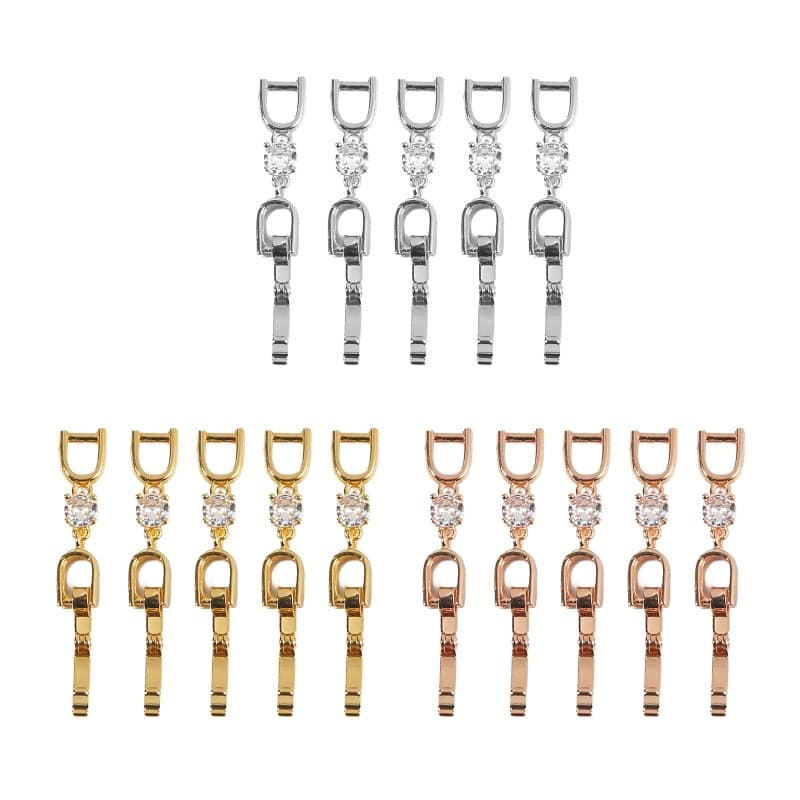 5 Peças Conjunto Pulseira Extensor Fecho Dobrável Extensores Colar 3 Cores