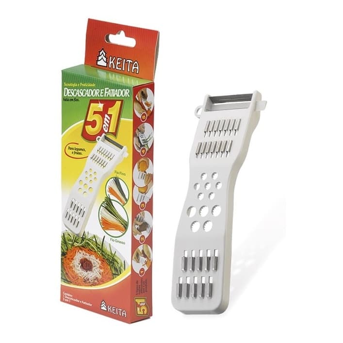 Descascador Ralador Fatiador 5 Em 1 Manual Espaguete Legumes