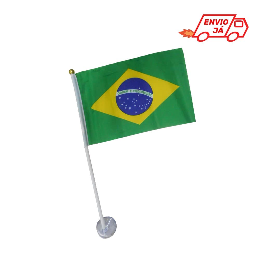 Bandeira Do Brasil Com Ventosa 20x14cm