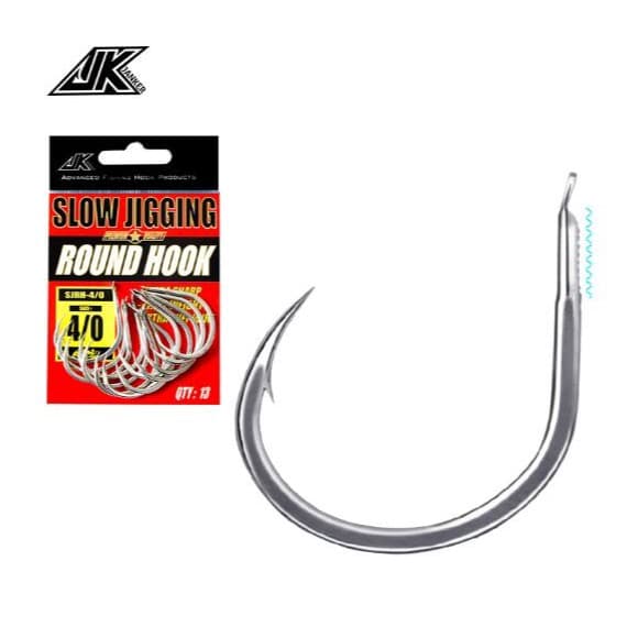 JK Slow Jigging Round Light Fishing Hooks Sea Carbon Flat Lure Fishhook Anzois Tuna Jigs   Hook Fishing Game Tools