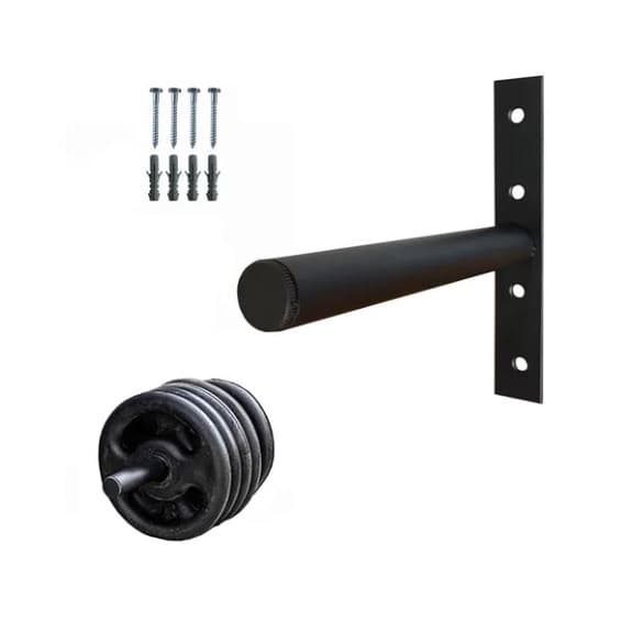 Suporte Academia Anilhas De Parede Aço Metal Preto