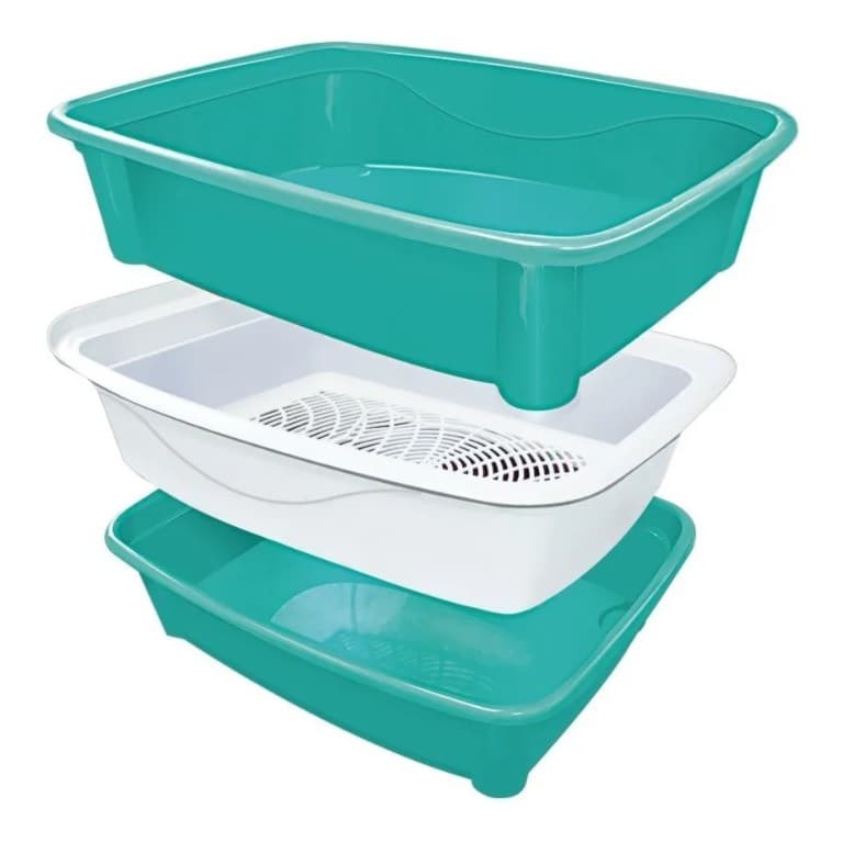 Promoção Banheira Para Gatos Caixa De Areia Pratica De Limpar 3 Peças Furacão Pet Sanitário Pet Original