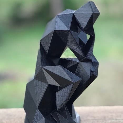 Decoração Artistica - O Pensador Sob Faces Geométricas - Escultura Decorada P/ residencial ou comercial