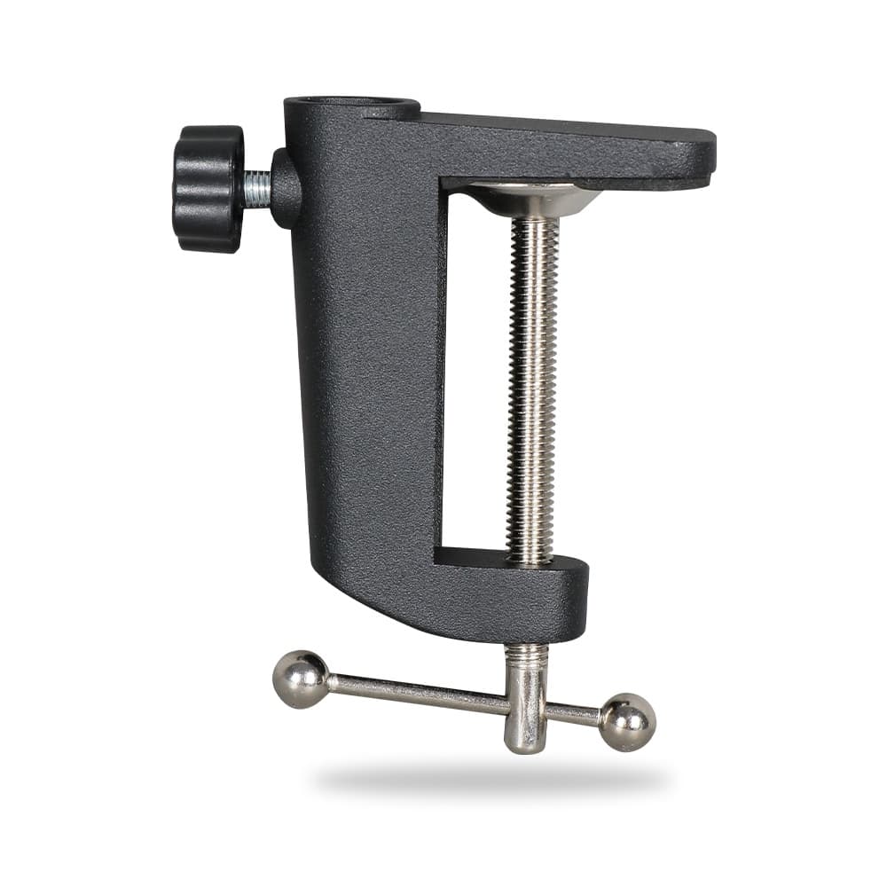 Morsa/Base de Mesa p/Pedestal/Braco Articulado Microfone Studio,6 cm de Abertura, Cor Preto