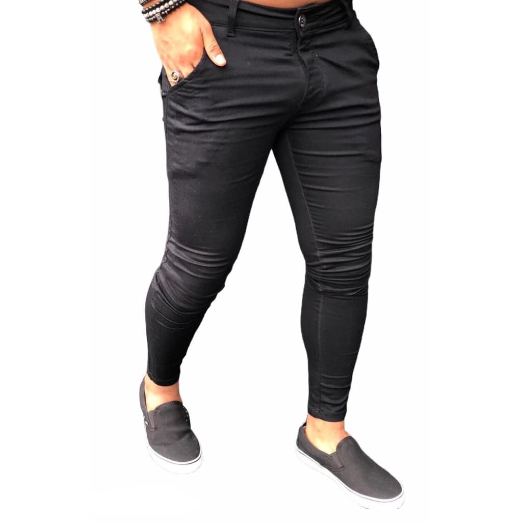 Calça Alfaiataria Preta Skinny Masculina Social Sarja Alfaiataria Qualidade Premium Codi Jeans