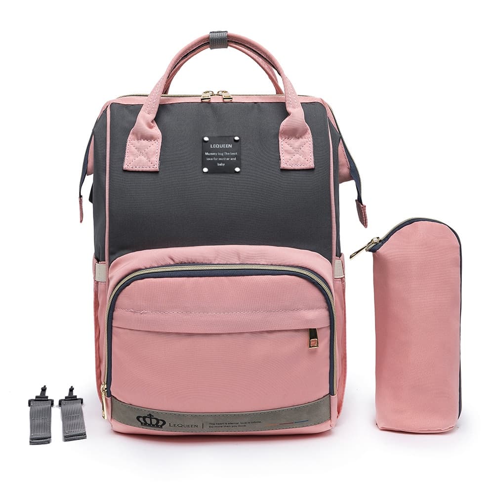 Mochila Bolsa Maternidade Bebê Lequeen Menina Menino Porta Mamadeira Térmico