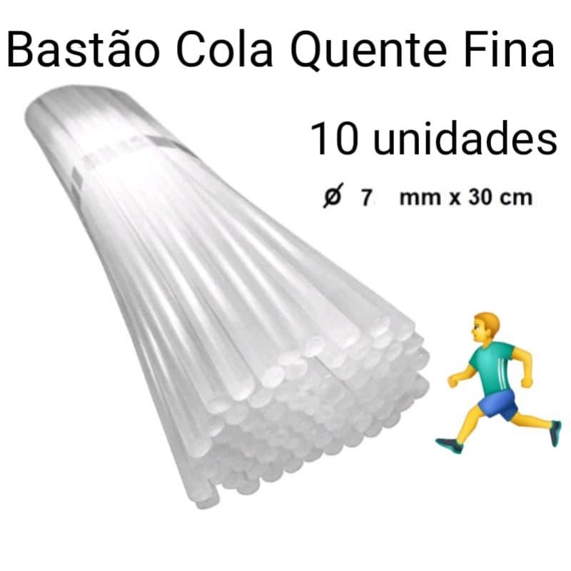 Cola Quente Transparente 7mm x 30cm – Kit com 10 Bastões
