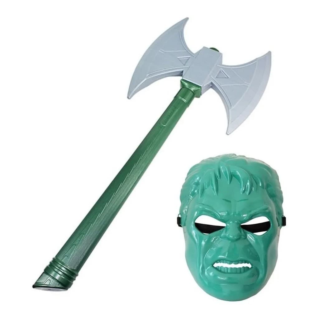 Hulk Guerreiro Gladiador Infantil kit Com Machado + Mascara