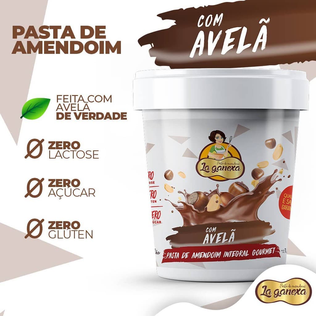 Pasta De Amendoim Sabor Avelã Fitness Zero Açucar