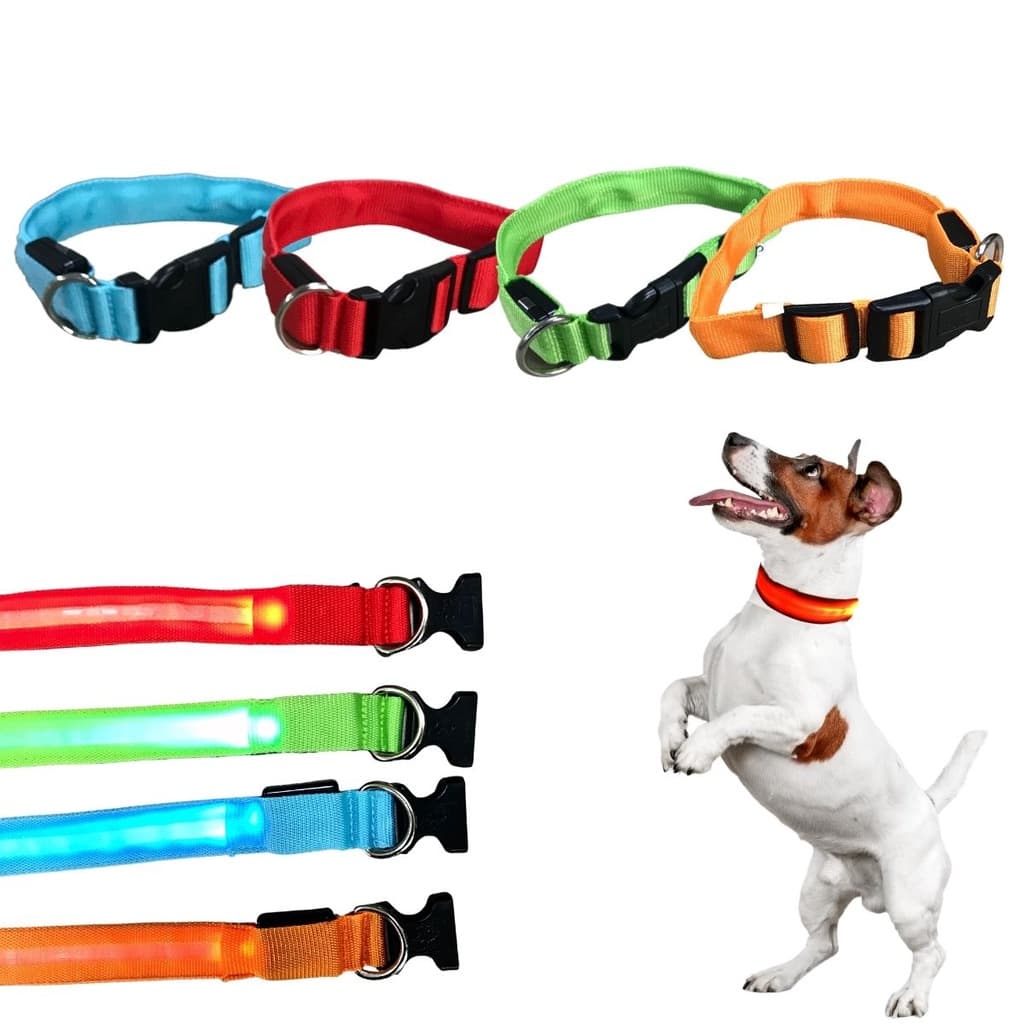 Coleira Para Cachorro Pet Com Led Tamanho Pequeno Regulável