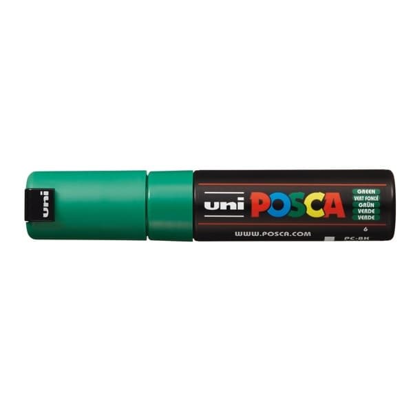 Caneta Posca Pc-8k Ponta Chanfrada 8mm Verde - Uniball