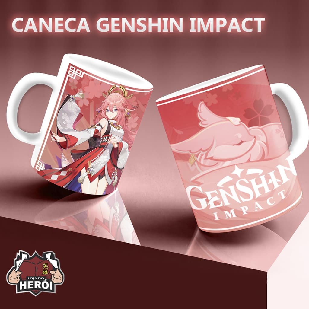 Caneca  - Anime - Porcelana Genshin Impact - Presente - Cerâmica - Personalizada - 325ml