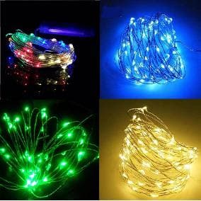 Fio Fada Cobre Prata Cordão Luz 3m 30 Led /5metro-50leds/10m-100leds Pilha