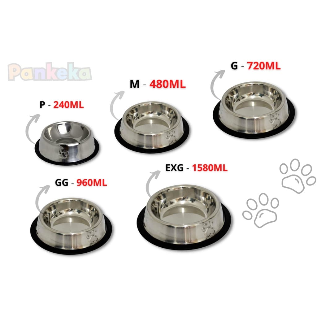 Comedouro/Bebedouro inox Cachorro Para Cães E Gatos - antiderrapante